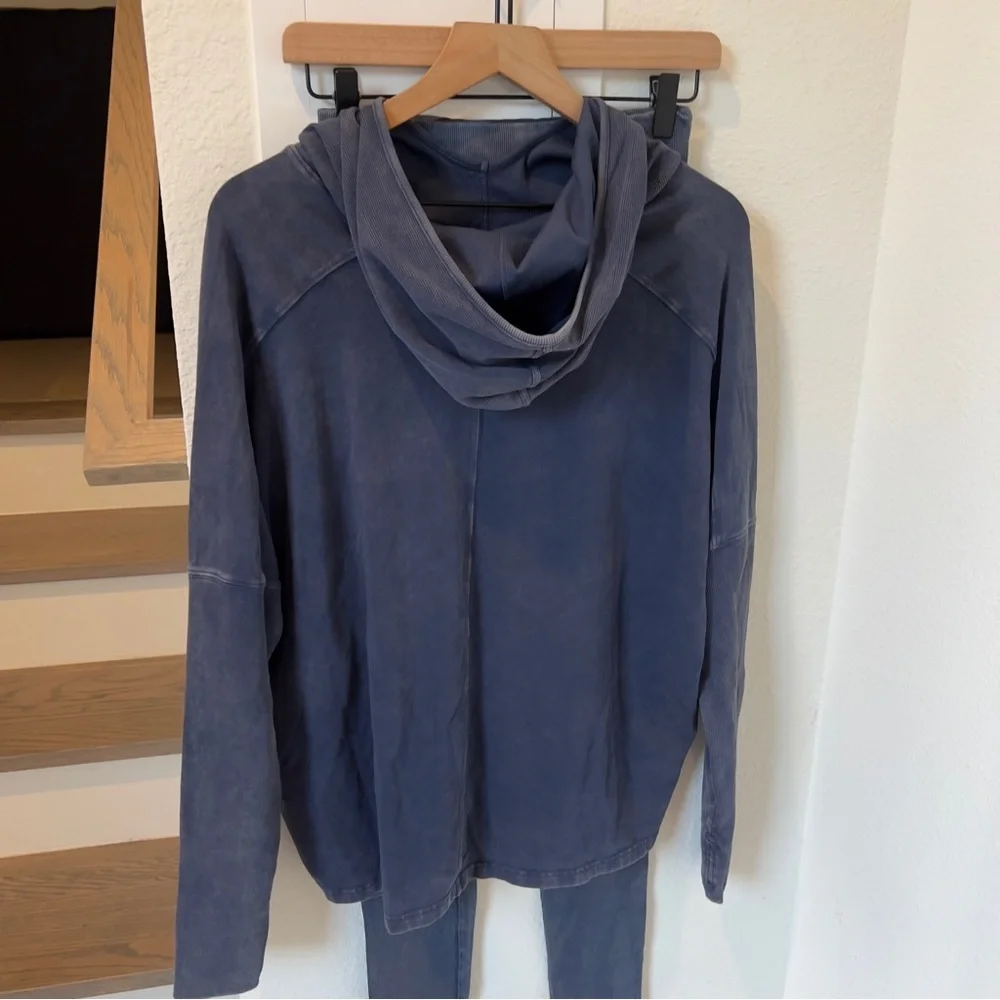 NWOT Free People Hot Shot Hooded Set in Midnight Navy Blue